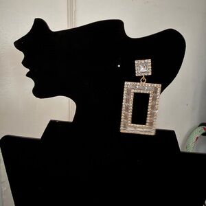 NWT Crystal Gold and Silver Geometric Earrings Jewelry